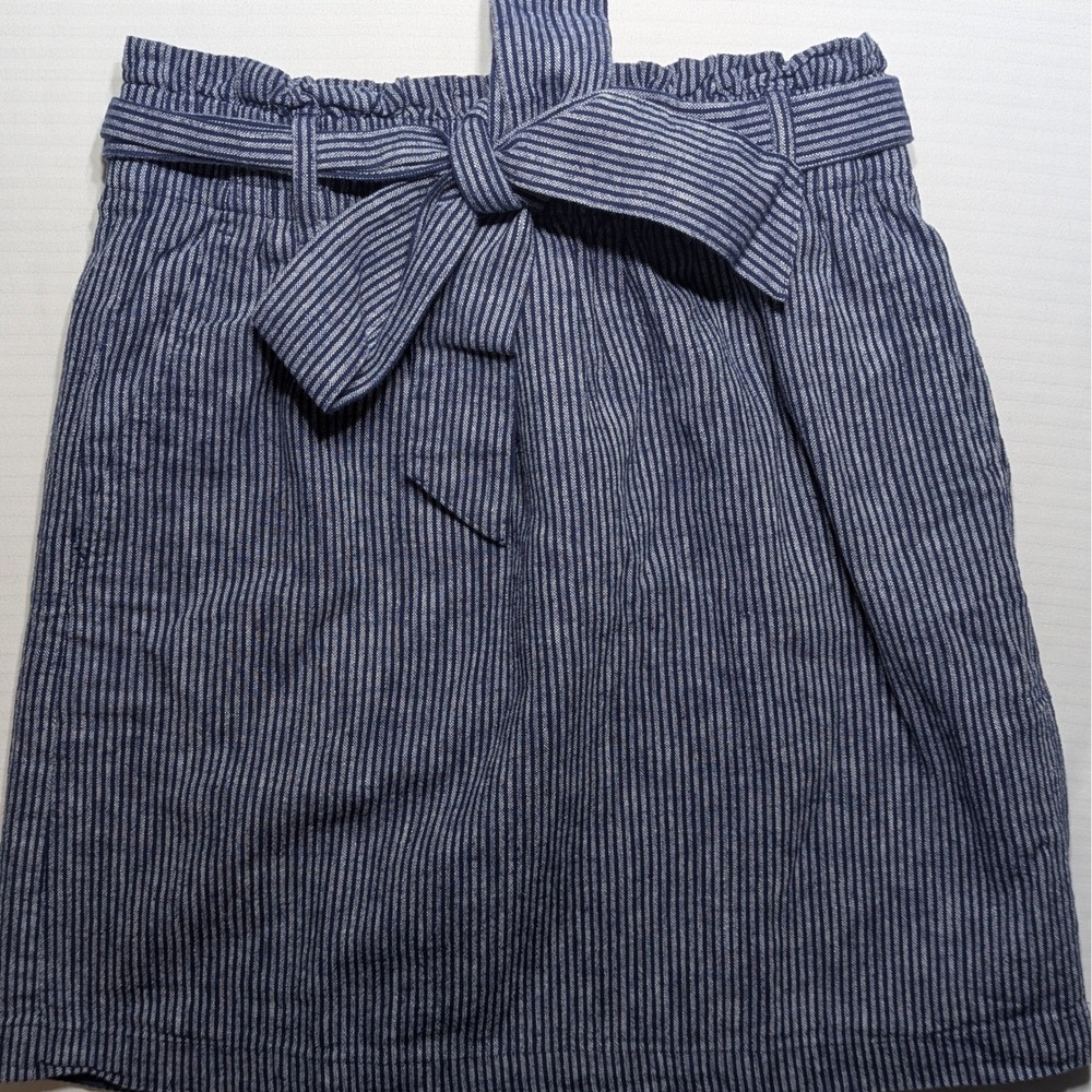 J.Crew Re-Imagined Striped Paperbag Waist Skirt XXS Navy Coastal Grandma